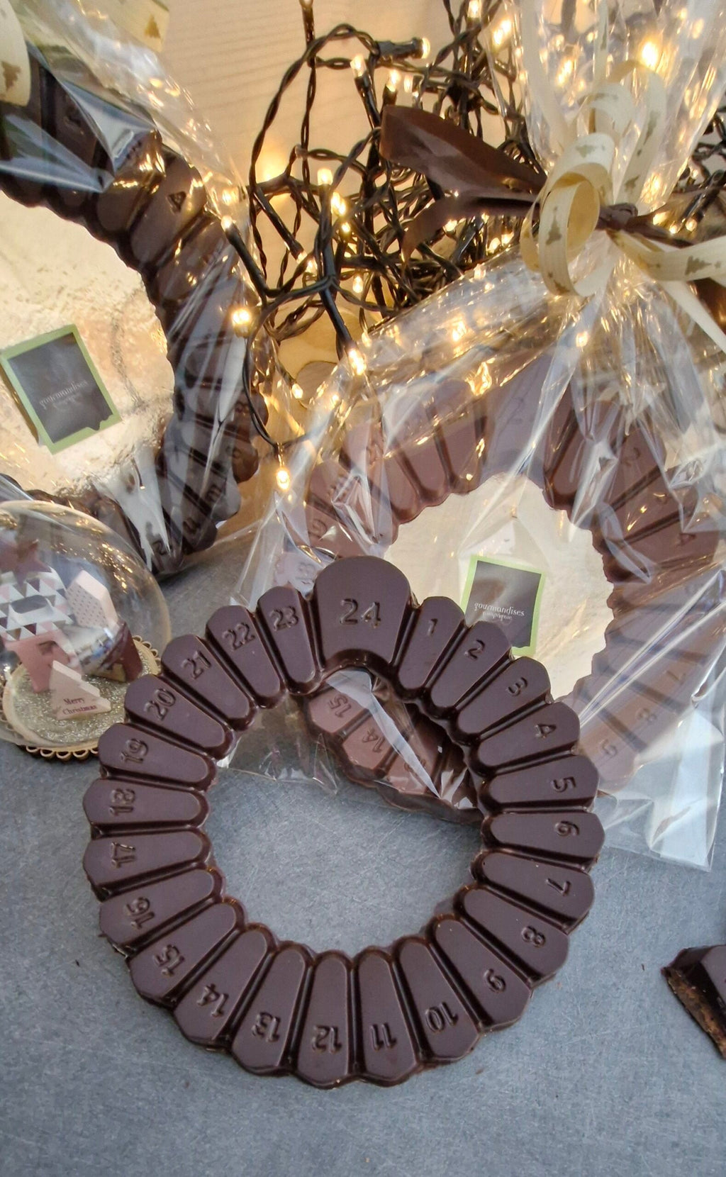 Calendrier de l'avent couronne pralinée